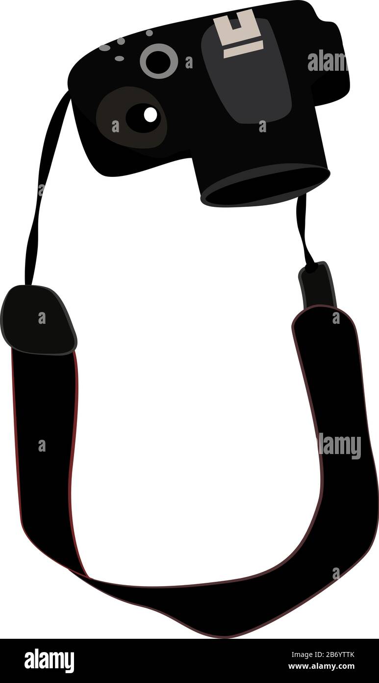 Professionelle Kamera, Illustration, Vektor auf weißem Hintergrund. Stock Vektor