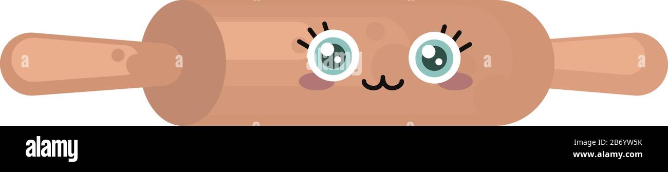 Rolling Pin, Illustration, Vektor auf weißem Hintergrund. Stock Vektor