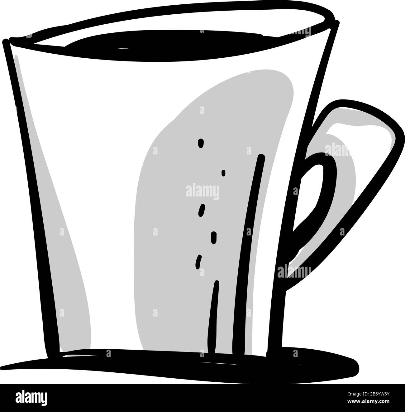 Zeichnung des Kaffeebecher, Abbildung, Vektor auf weißem Hintergrund. Stock Vektor