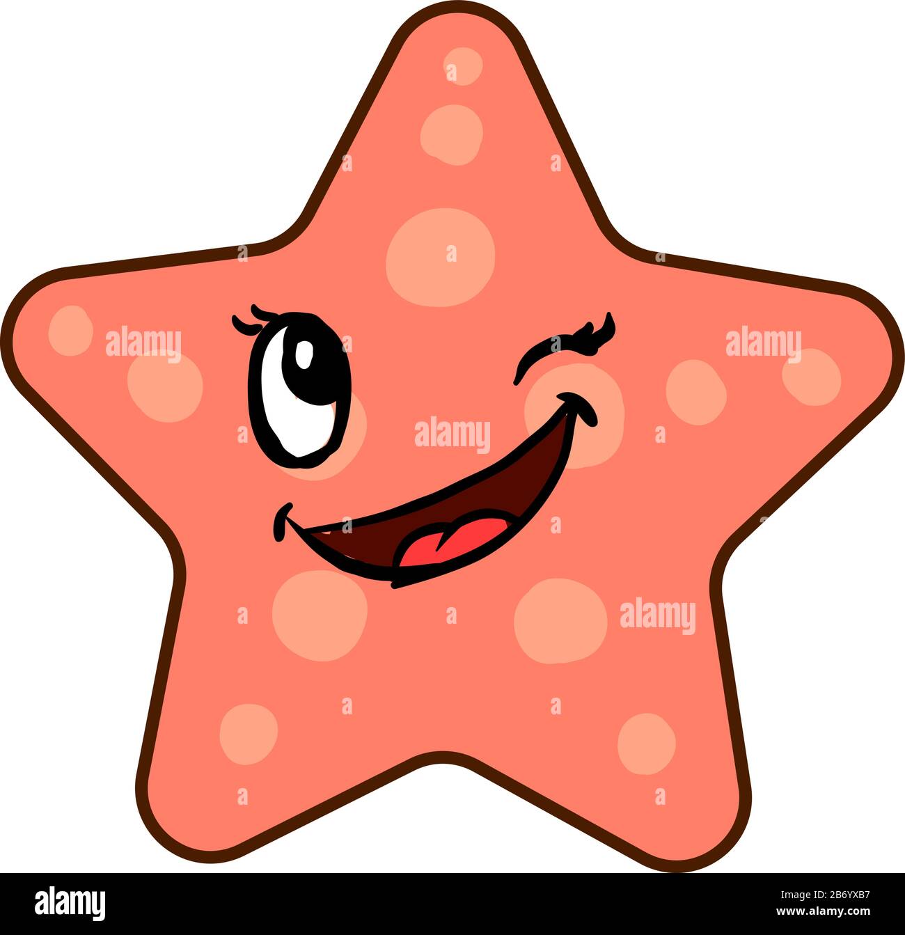 Sternenfisch winken, Abbildung, Vektor auf weißem Hintergrund. Stock Vektor