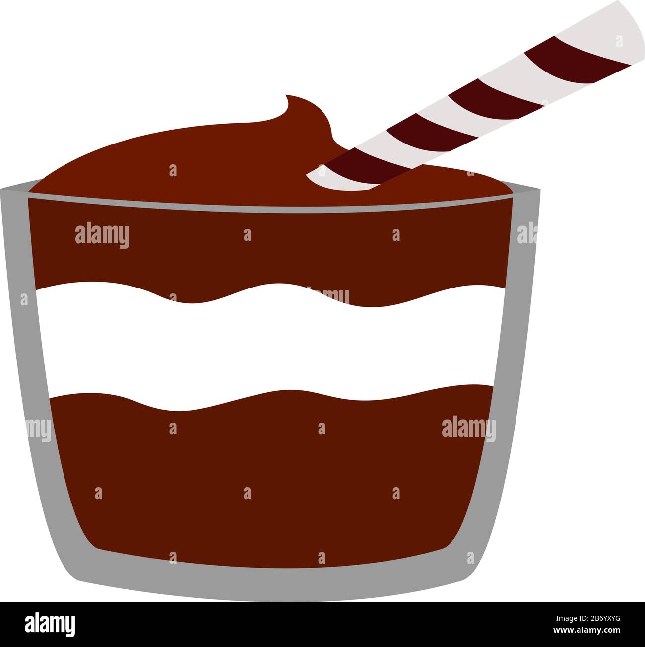 Schokoladenpudding, Illustration, Vektor auf weißem Hintergrund. Stock Vektor