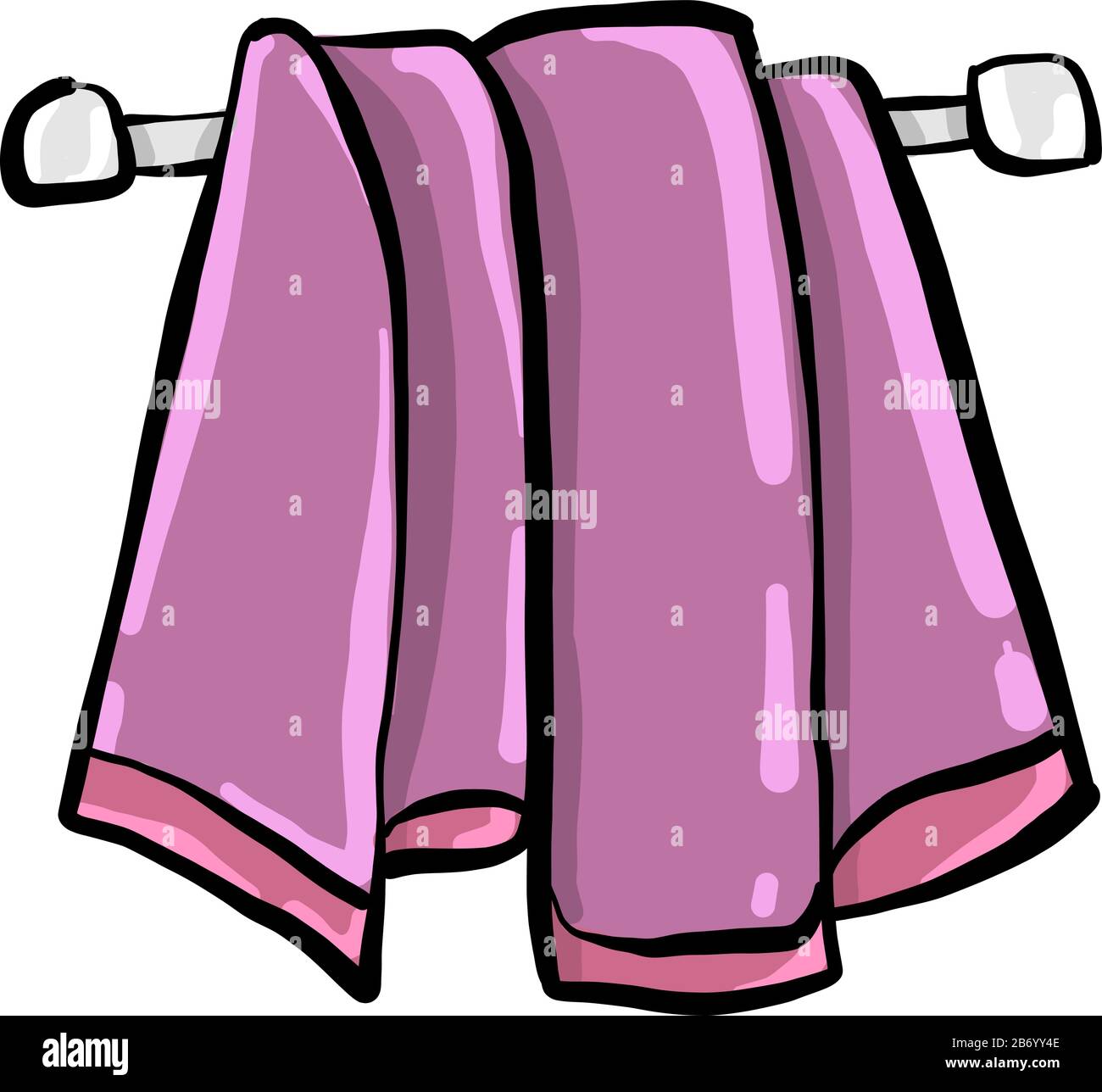 Rosa Handtuch, Illustration, Vektor auf weißem Hintergrund. Stock Vektor