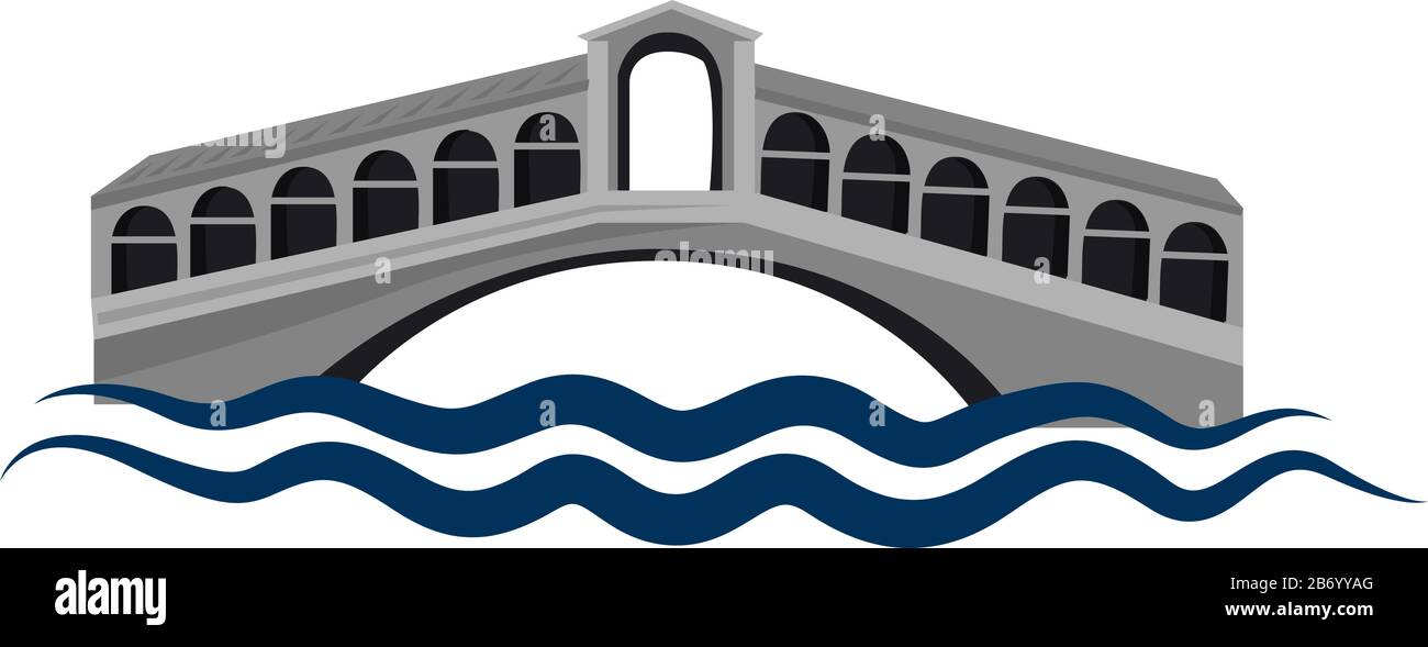 Riatlo-Brücke, Abbildung, Vektor auf weißem Hintergrund. Stock Vektor