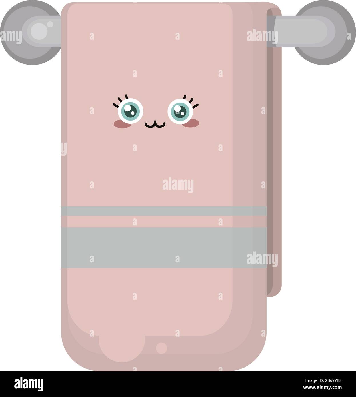 Rosa Handtuch, Illustration, Vektor auf weißem Hintergrund. Stock Vektor