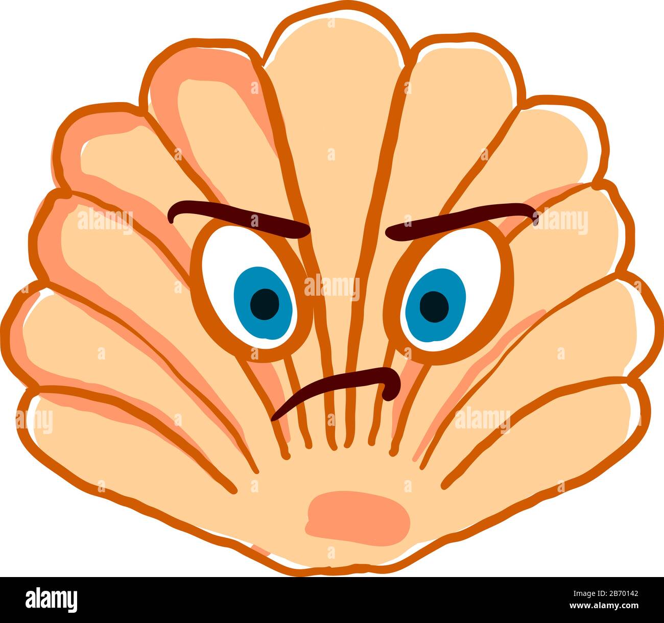 Verärgerte Schale, Abbildung, Vektor auf weißem Hintergrund. Stock Vektor