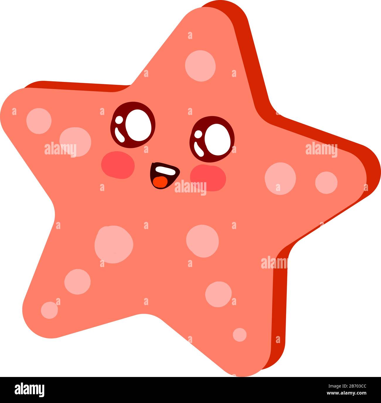 Roter Seestern, Abbildung, Vektor auf weißem Hintergrund. Stock Vektor
