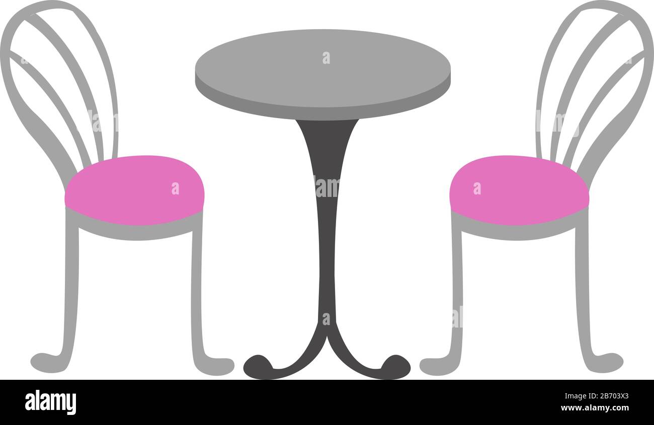 Tabelle für zwei, Abbildung, Vektor auf weißem Hintergrund. Stock Vektor