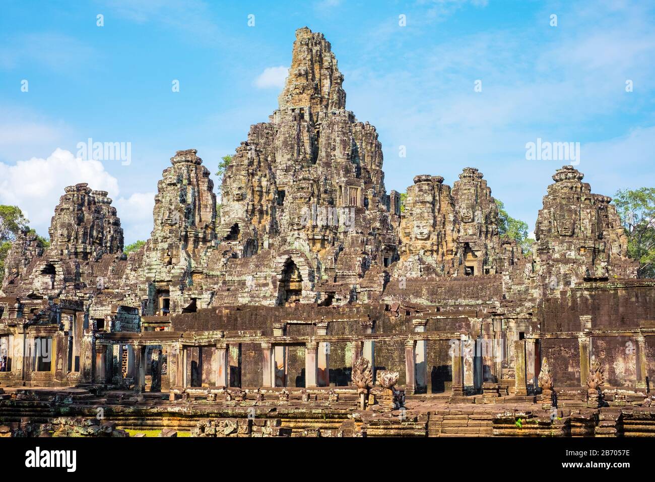 Prasat Bayon Tempel Ruinen, Angkor Thom, UNESCO-Weltkulturerbe, Provinz Siem Reap, Kambodscha Stockfoto