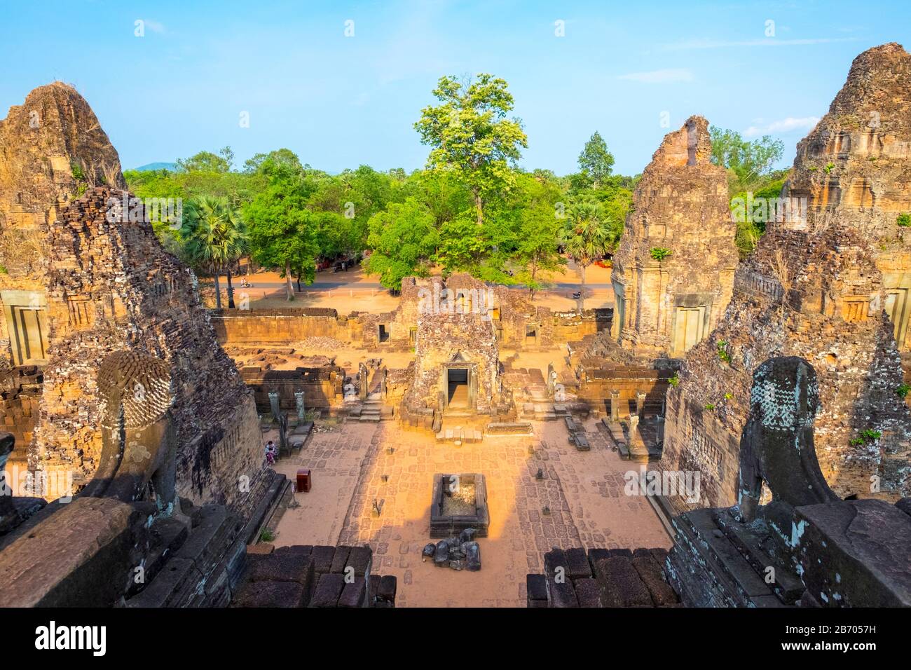 Pre Rup (Prae ruppe) Tempelruinen, Angkor archäologischer Park, UNESCO-Weltkulturerbe, Provinz Siem Reap, Kambodscha Stockfoto