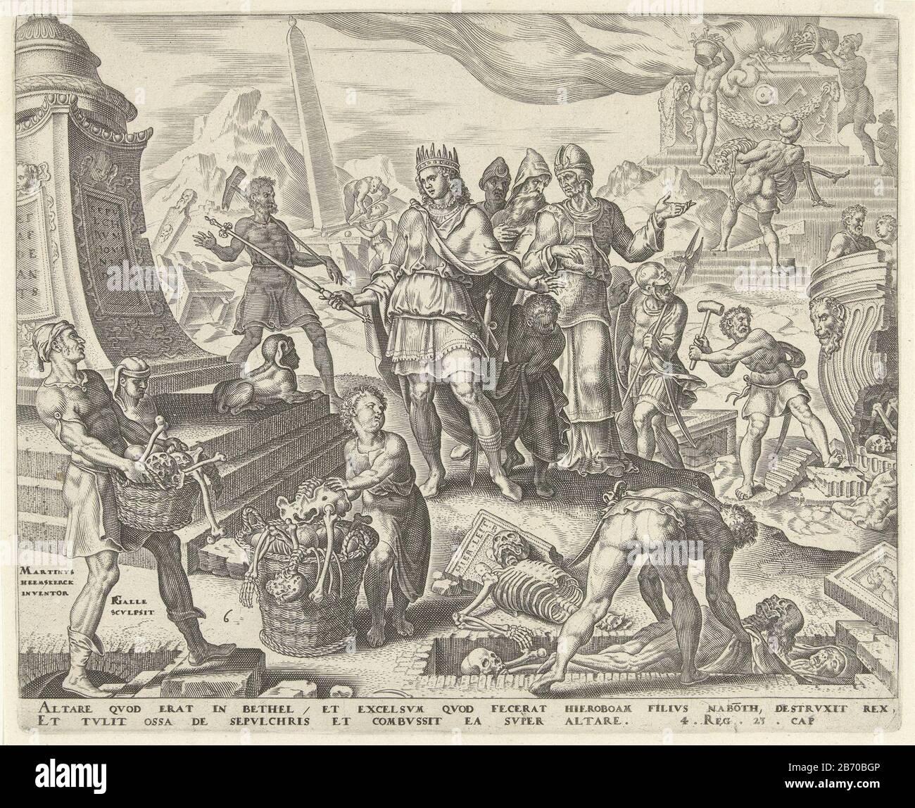 Koning Josia laat de offerplaats in Betel ontheiligen Geschiedenis van koning Josia (serietitel) King Josiah ließ das Opfer in Bethel ontheiligenGeschiedenis von König Josiah (Serientitel) Eigentum Typ: Print Seriennummer: 6 / 8Objectnummer: RP-P-ob-5942e Catalusstein: Neue Hollercingstein (Hollercingstein) Beschreibung: Neue Hollercingnummer: Neue Hollercingnummer: Hollercingnummer: 6 - Hollandy 1448Hollusstein: Neue Hollercingnummer: New Hollinch König Josias ließ Pfundgräber um den Opferplatz in Bethel und die Knochen auf dem Altar verbrennen. Für das Grab des Propheten aus Juda hält er an. Dieses Grab bleibt erhalten. Hersteller: Druckmaschine: Philip Galle (aufgeführt Stockfoto Koning Josia laat de offerplaats in Betel ontheiligen Geschiedenis van koning Josia (serietitel) King Josiah ließ das Opfer in Bethel ontheiligenGeschiedenis von König Josiah (Serientitel) Eigentum Typ: Print Seriennummer: 6 / 8Objectnummer: RP-P-ob-5942e Catalusstein: Neue Hollercingstein (Hollercingstein) Beschreibung: Neue Hollercingnummer: Neue Hollercingnummer: Hollercingnummer: 6 - Hollandy 1448Hollusstein: Neue Hollercingnummer: New Hollinch König Josias ließ Pfundgräber um den Opferplatz in Bethel und die Knochen auf dem Altar verbrennen. Für das Grab des Propheten aus Juda hält er an. Dieses Grab bleibt erhalten. Hersteller: Druckmaschine: Philip Galle (aufgeführt Stockfoto