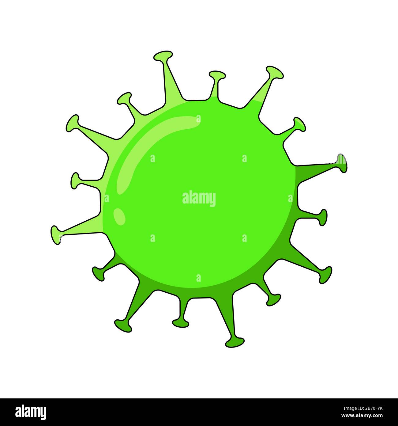 Symbol für Coronavirus-Krankheit. Influenza-Epidemie. Covid-19-Schild. Symbol für Virusinfektion: Krankheitsvorlage auf weißem Hintergrund isoliert. Vektor illustratio Stock Vektor