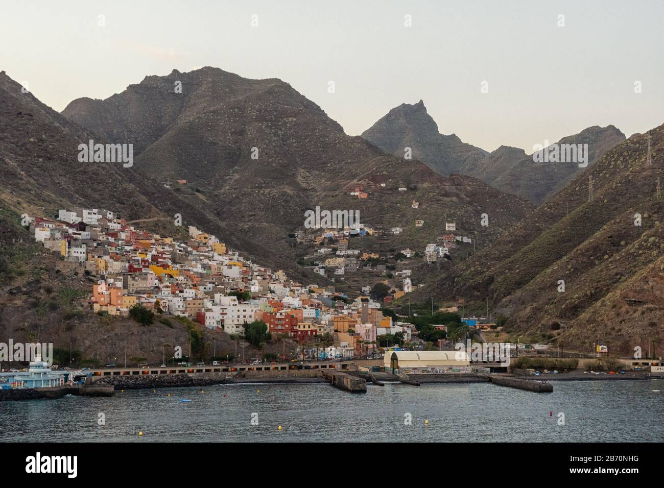 Die Stadt Barrio de la Alegría an der Küste von Teneras Stockfoto