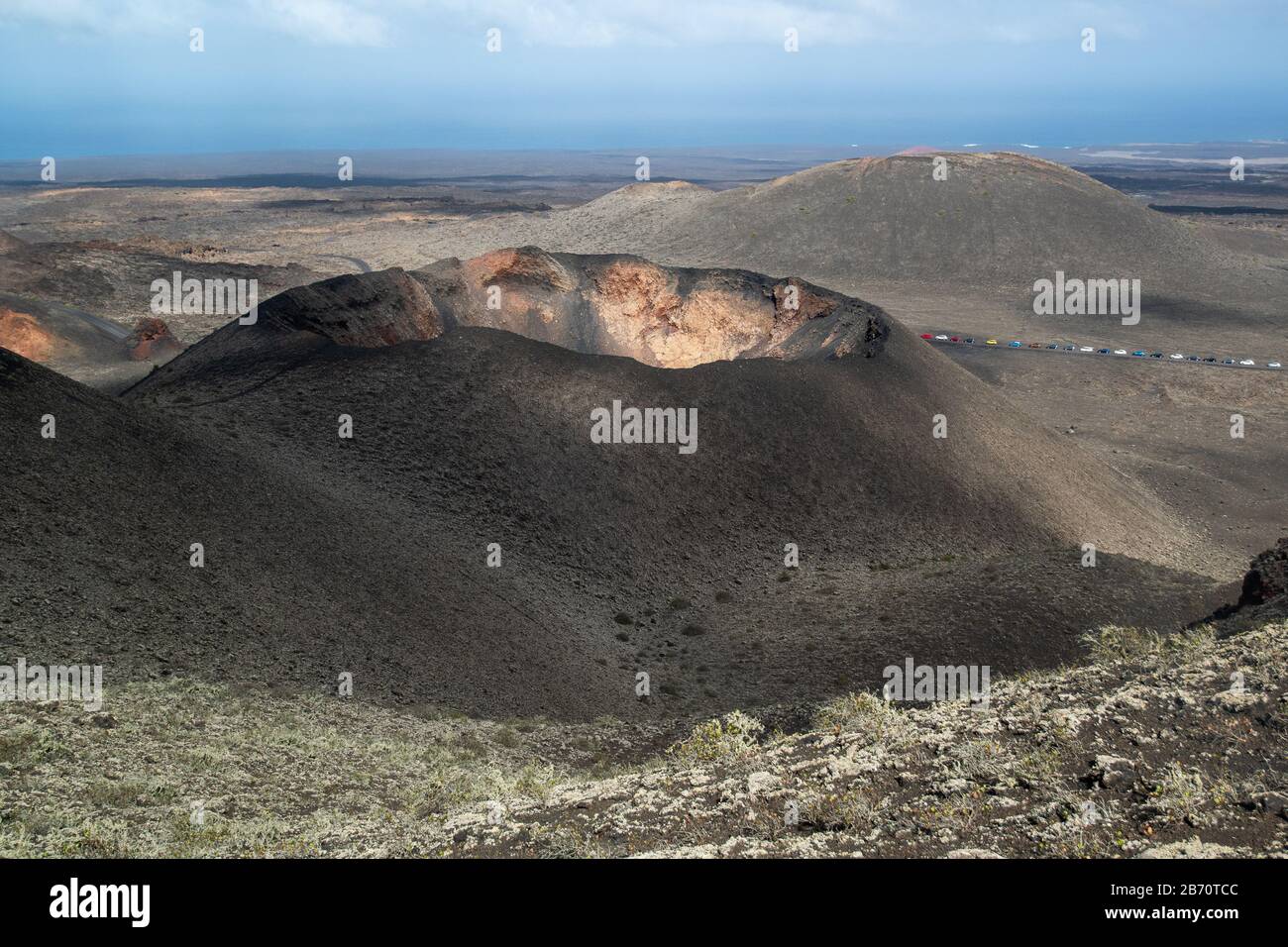 Vulkan im Timanfaya Nationalpark auf Lanzarote Stockfoto
