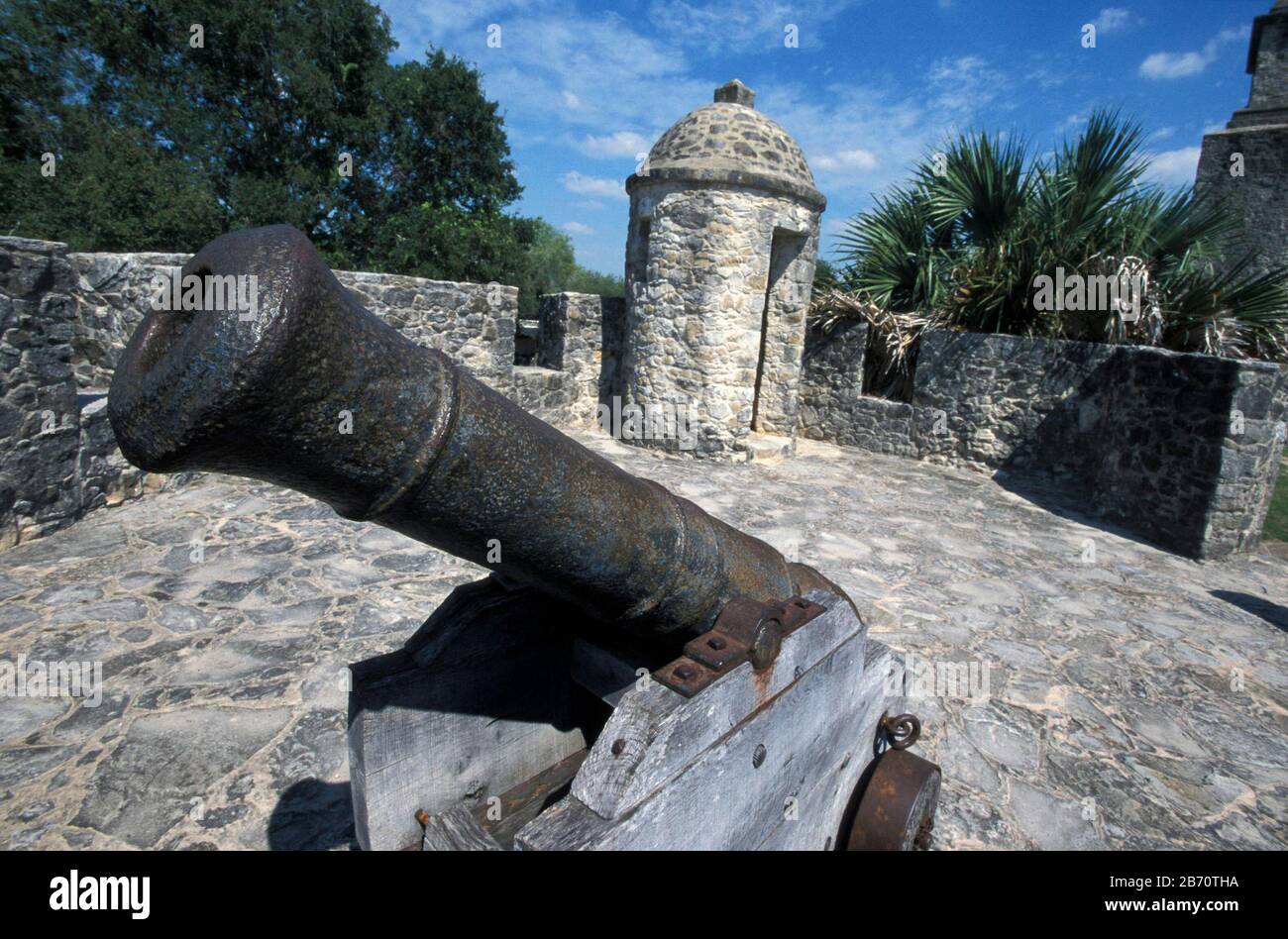 Goliad Texas USA: Presidio la Bahia, eine Festung, die 1749 von der spanischen Armee erbaut wurde. Es ist am bekanntesten als Ort der Schlacht von Goliad im Jahr 1835 während des Kampfes der Texaner um die Unabhängigkeit von Mexiko. ©Bob Daemmrich Stockfoto