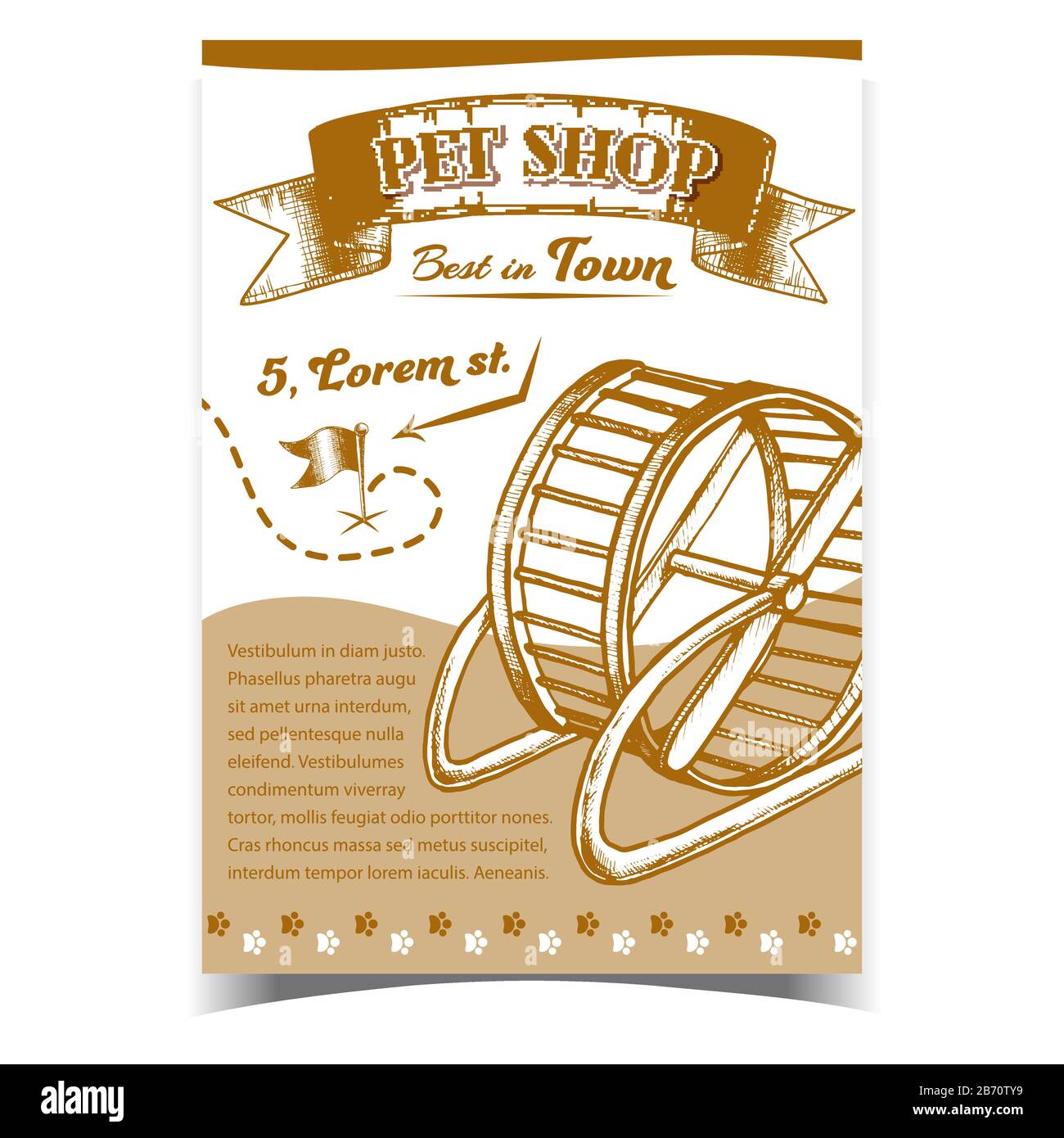 Running Wheel Im Pet Shop Auf Advertim Poster Vector Stock Vektor