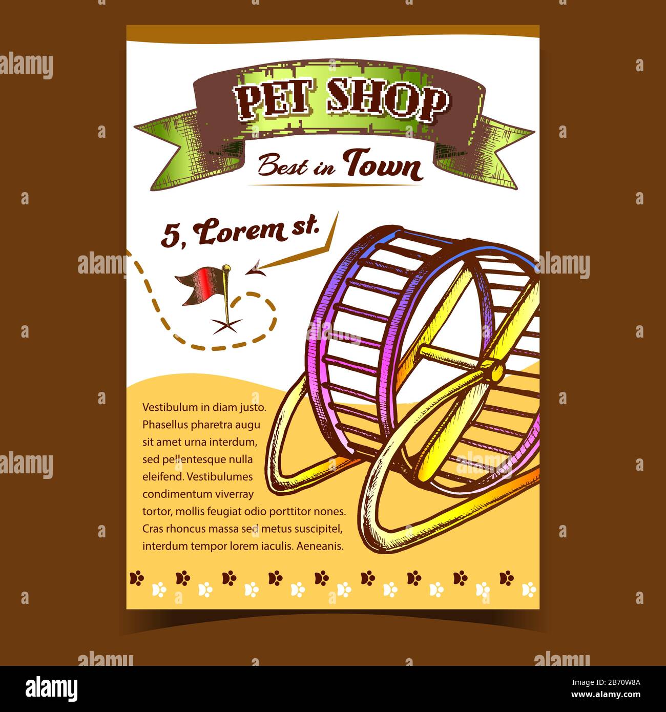 Running Wheel Im Pet Shop Auf Advertim Poster Vector Stock Vektor