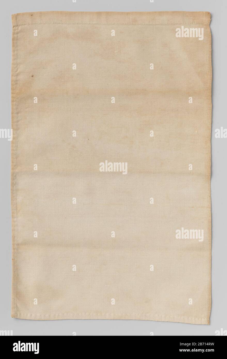 Laken Een grof linnen laken, aan twee zijden omzoomd met smalle zoom; bovenzijde met brede zoom, één zelfkant. Hersteller : AnoniemPlaats Herstellung: Nederland dating: CA. 1.750 - ca. 1850 Material: Linnen Abmessungen: L 32,5 cm. × b 21 cm. Stockfoto