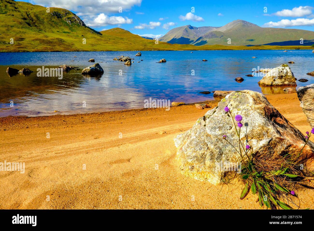 Rannoch Moor, eine Weite von Mooren, Lochs und Bergen in den schottischen Highlands Stockfoto