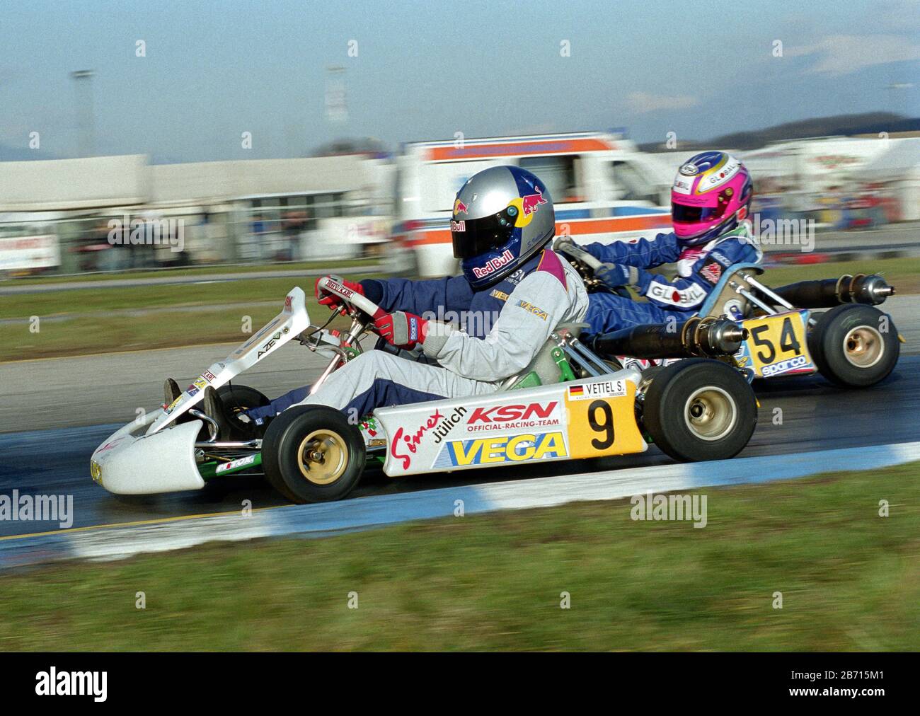 Sebastian Vettel frühe Kart-Karriere. Stockfoto