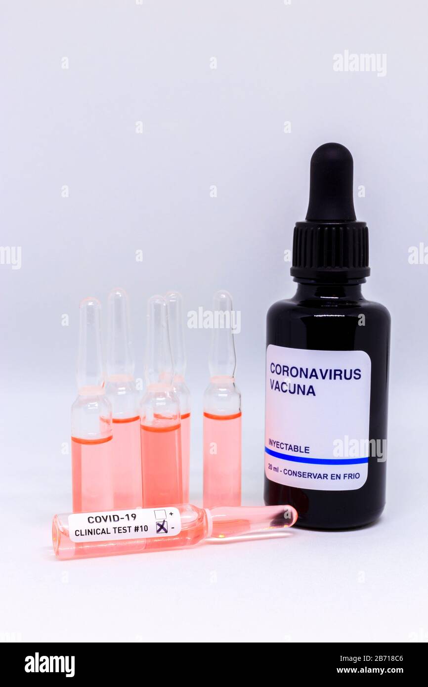 Coronavirus, COVID-19-Tests und Impfstoff Stockfoto