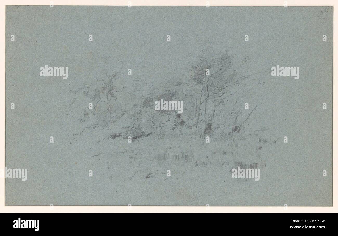 Landschap met Bumen Landschaft mit Bäumen Objekttyp: Zeichnung Objektnummer: RP-T-1920-68 (V) Kennzeichnung / Marken: Datum, Rückblick rechts "1811" Hersteller: Künstler: William Mari Datum: 1811 Physische Merkmale: Bleistift auf blauem Papier Material: Bleistift Abmessungen: H 308 mm × W 497 mm Betreff: Landschaften in den gemäßigten zonegeographischen Namen von Ländern, Regionen, Bergen, Flüssen usw. (NORWEGEN) Wo: Norwegen Stockfoto