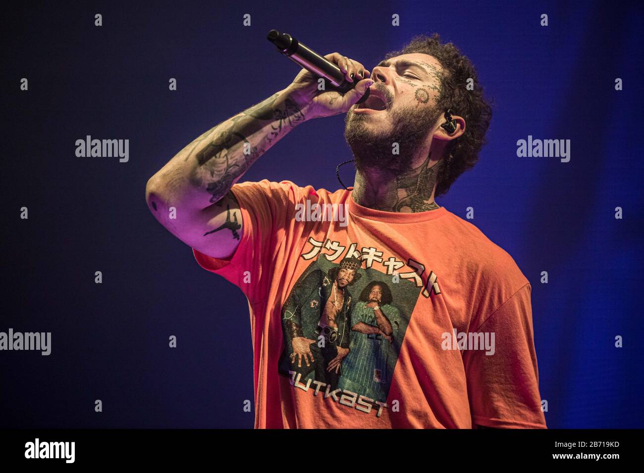 Post Malone tritt am 3. März 2020 in Duluth, Georgia, auf seiner Runway Tour im Infinite Energy Center auf. Stockfoto