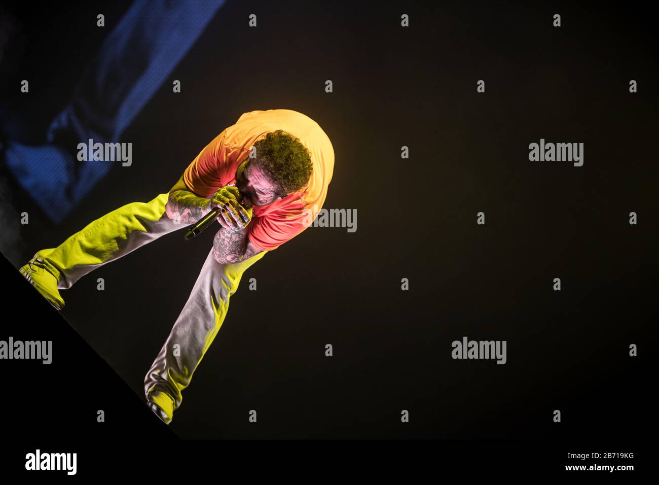 Post Malone tritt am 3. März 2020 in Duluth, Georgia, auf seiner Runway Tour im Infinite Energy Center auf. Stockfoto
