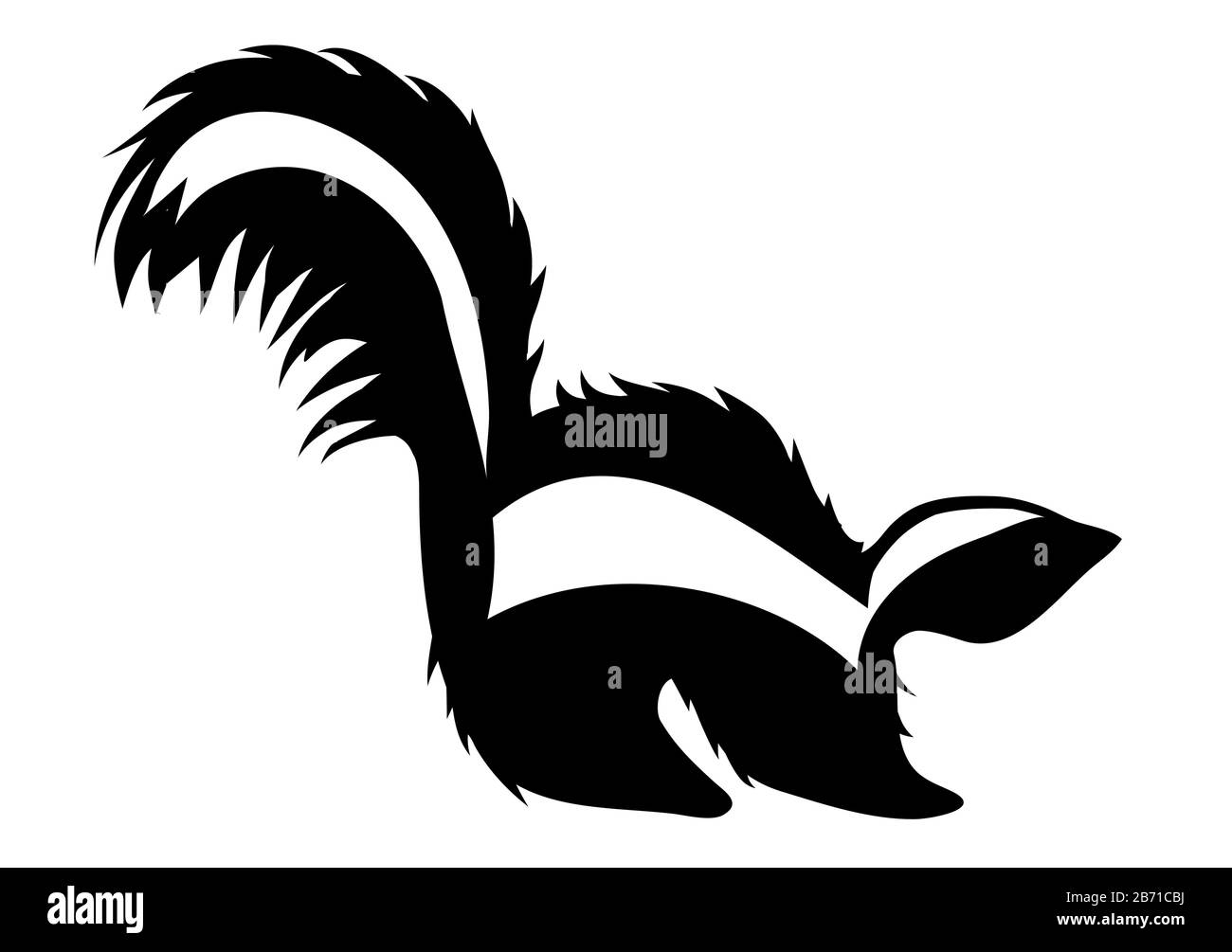 Skunk-Silhouette isoliert auf weißem Hintergrund Stock Vektor
