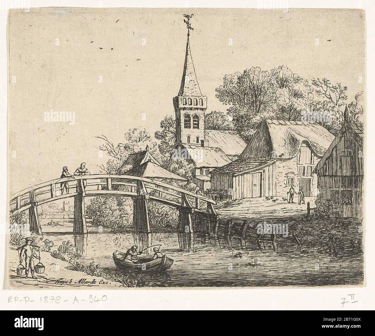 Landschap traf houten Brug Een houten Brug over een vaart bij een dorp. OP de Brug staan twee mensen. In het water ligt een bootje met twee vissers. Langs de oever loopt een man die Twee emmers draigt. Hersteller : Hersteller: Jan van de Cappelle (toegeschreven aan)prentmaker: Jan van Goyen (verworpen toeschrij)naar ontwerp van: Jan van Goyenuitgever: Hugo Allard (I) (vermeld op object)Plaats productive: Prentmaker: Nederlanduitgever: Amsterdam: × 175 mm Papier: 1640 mm Papierkorb: 1684 mm Material: 1684 h Brücke im Dorf gegenüber Stockfoto