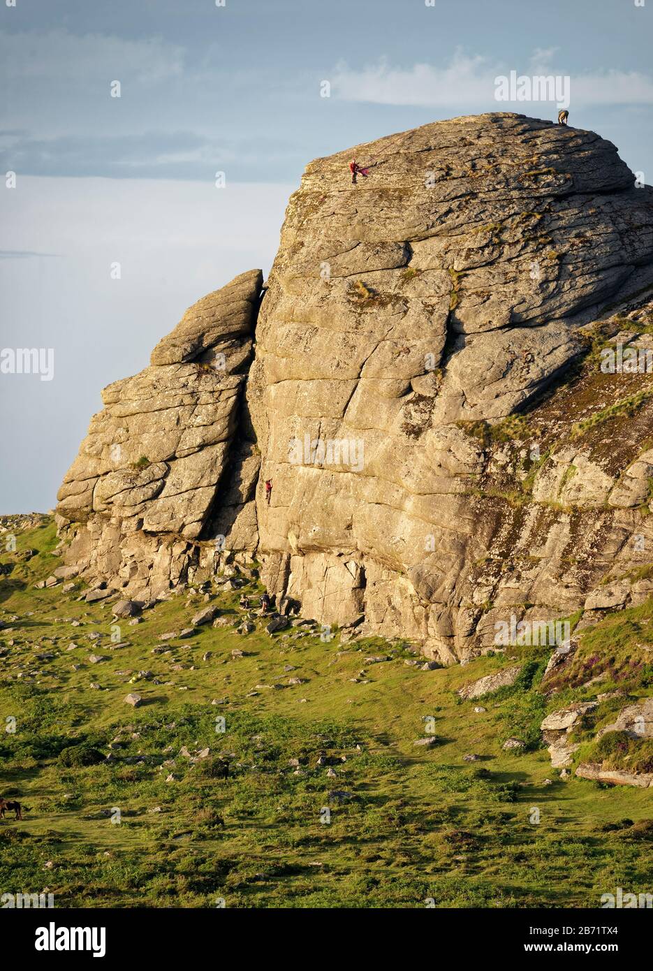 Late Sun auf Haytor Rocks, Dartmoor, Devon, Großbritannien Stockfoto
