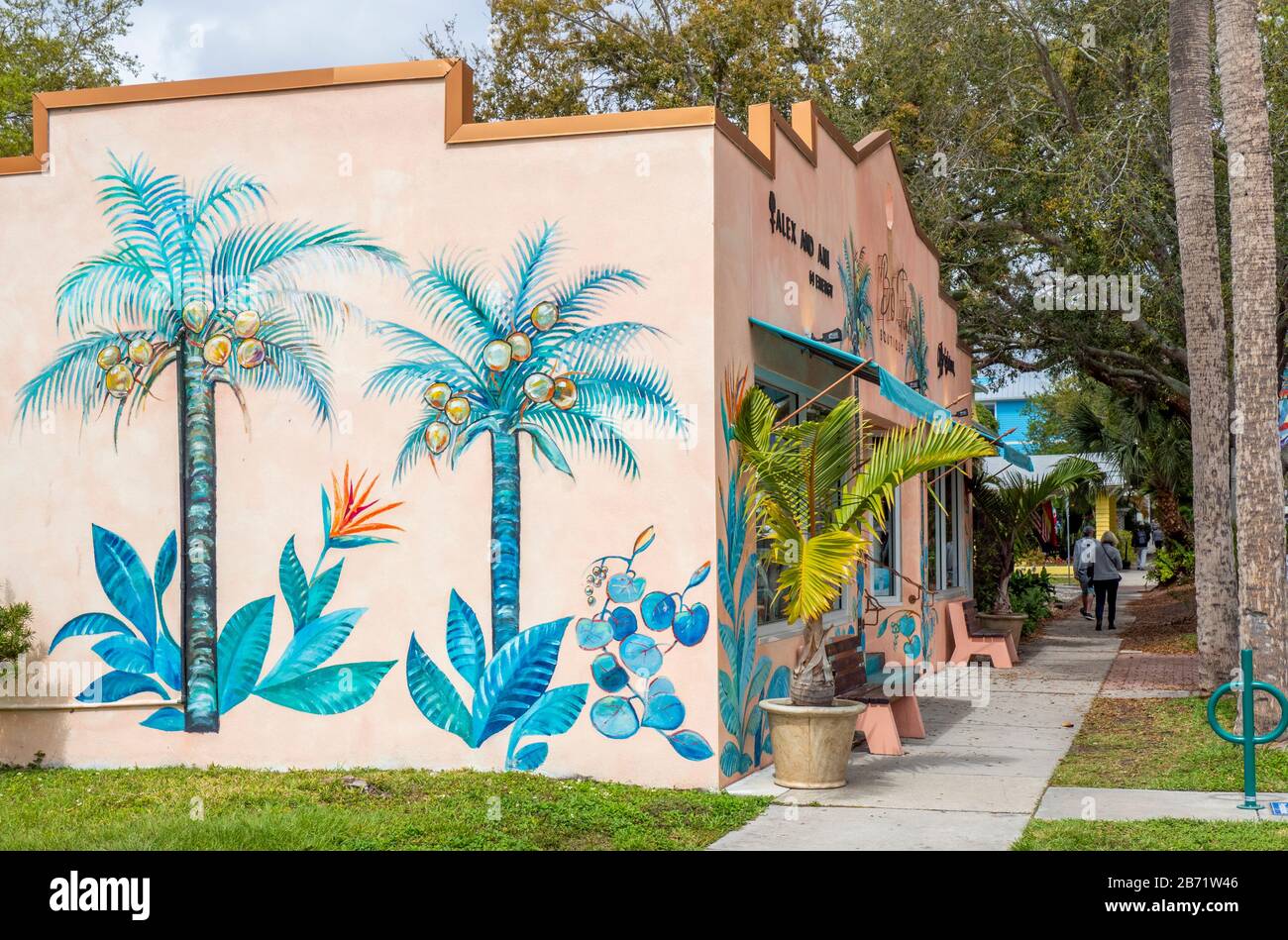 Malerische Szene im Dorf Gulfport an der Westküste Floridas Stockfoto
