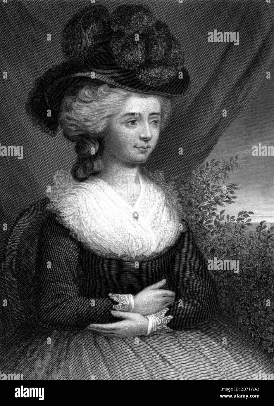 Fanny Burney, Frances Burney (1752 - 1840), bekannt als Fanny Burney und später als Madame d'Arblay, englische satirische Romanautorin, Diaristin und Spielerin Stockfoto
