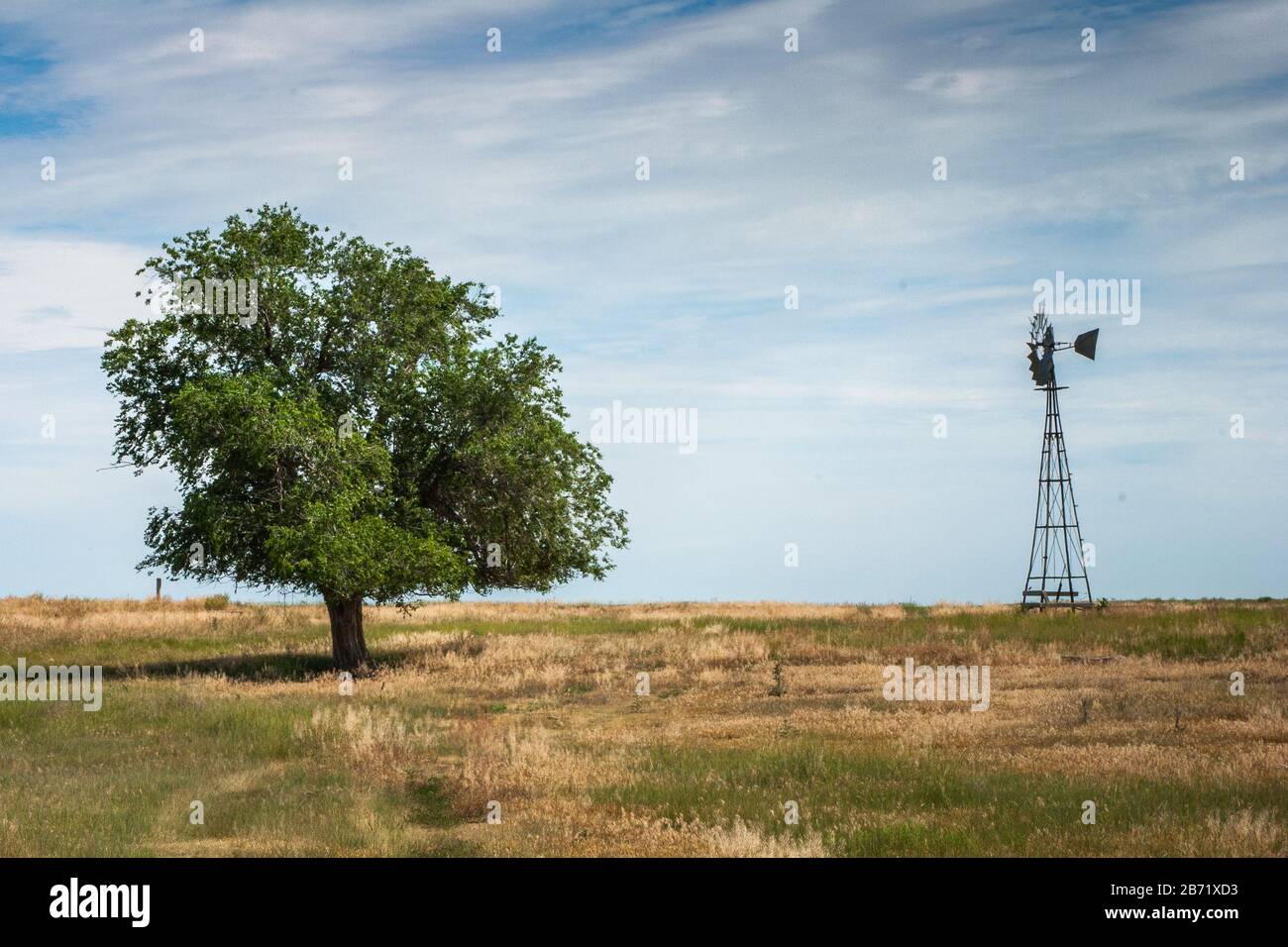 Verlassenes Gehöft auf den östlichen Ebenen von Colorado. Stockfoto