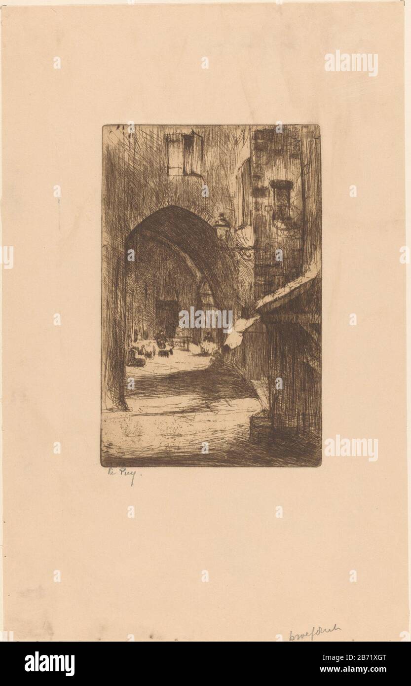 Le Puy (originele titel op object) EIN Hafen in Le Puy-en-Velay in der Auvergne. Hersteller : Druckerhersteller Willem Adrianus Ground Wood Datum: 1888-1934 Physikalische Merkmale: Ätzung und Platte in Braunton; Proofmaterial: Papiertechnik: Radierung / Plattentonmessungen: Plattenkante: H 218 mm × W 141 mm Betreff: Tor, Eingang wo: Le Puy-en-Velay Stockfoto
