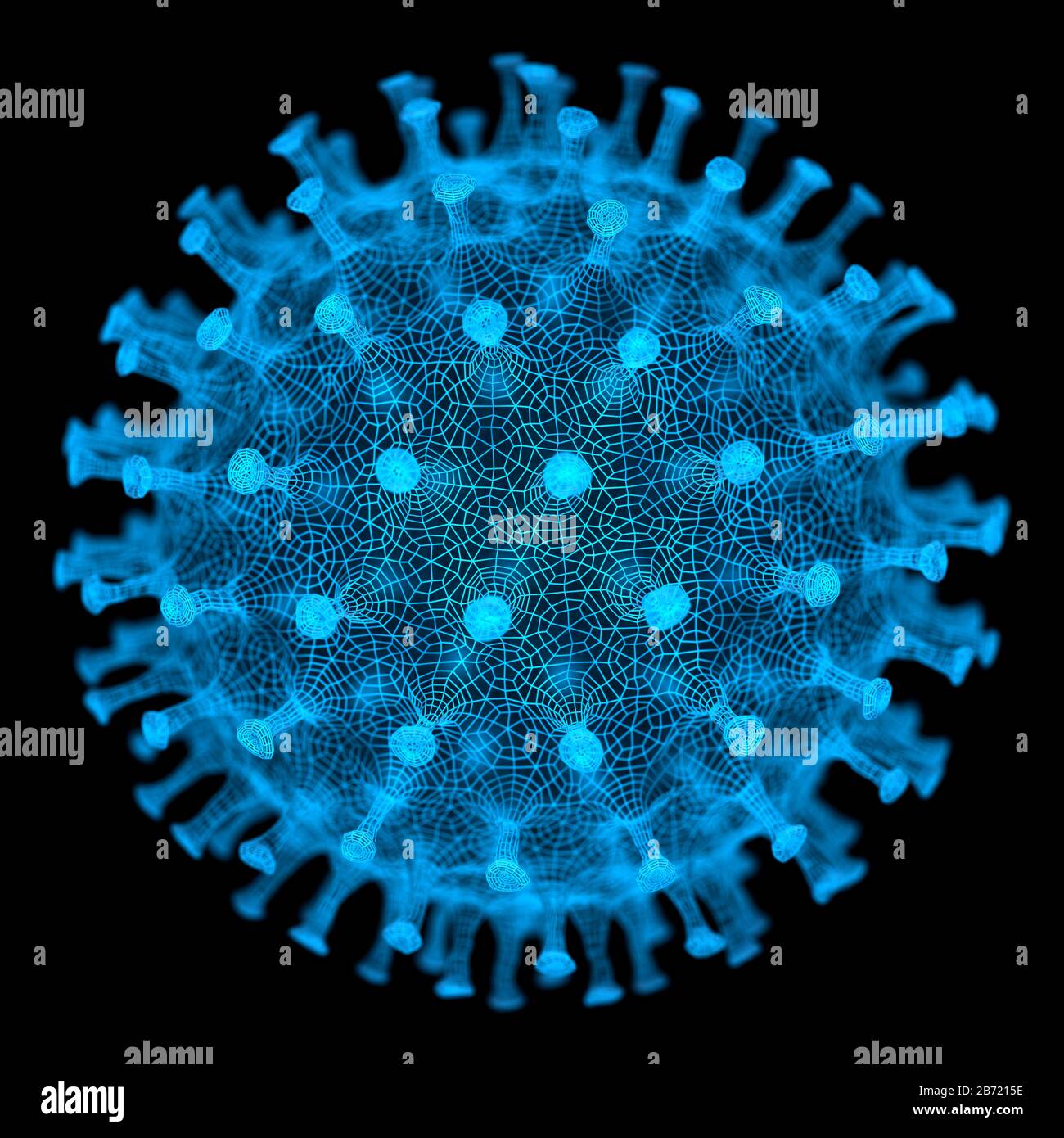 Konzeptioneller Veranschaulichungsvirus. Bild eines Virus, Erreger mit generischer Virusform. 3D-Abbildung. Stockfoto
