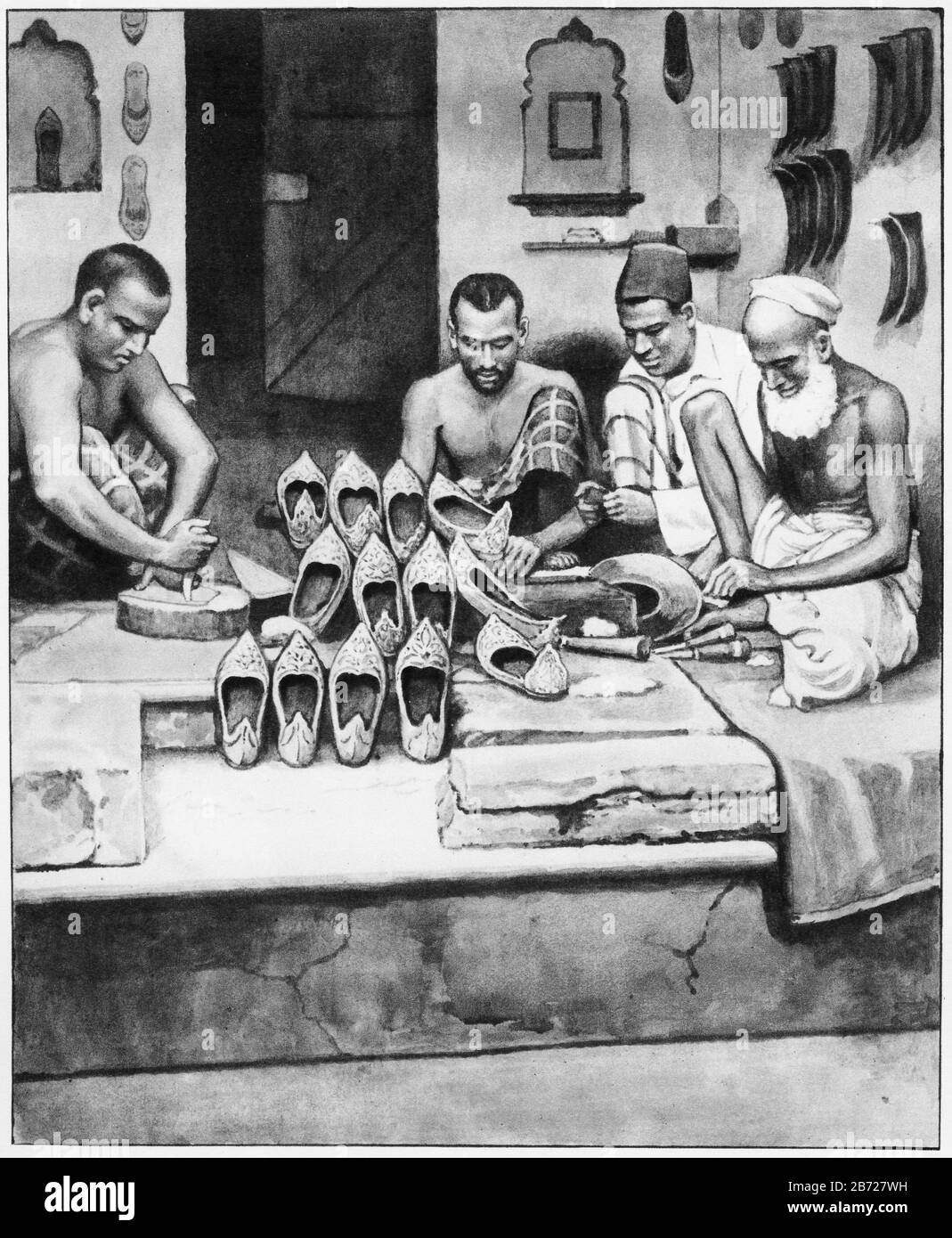 Illustration von Kobblern in Indien, aus einem Set von Schulpostern, die für Sozialstudien verwendet werden, c 1930 Stockfoto