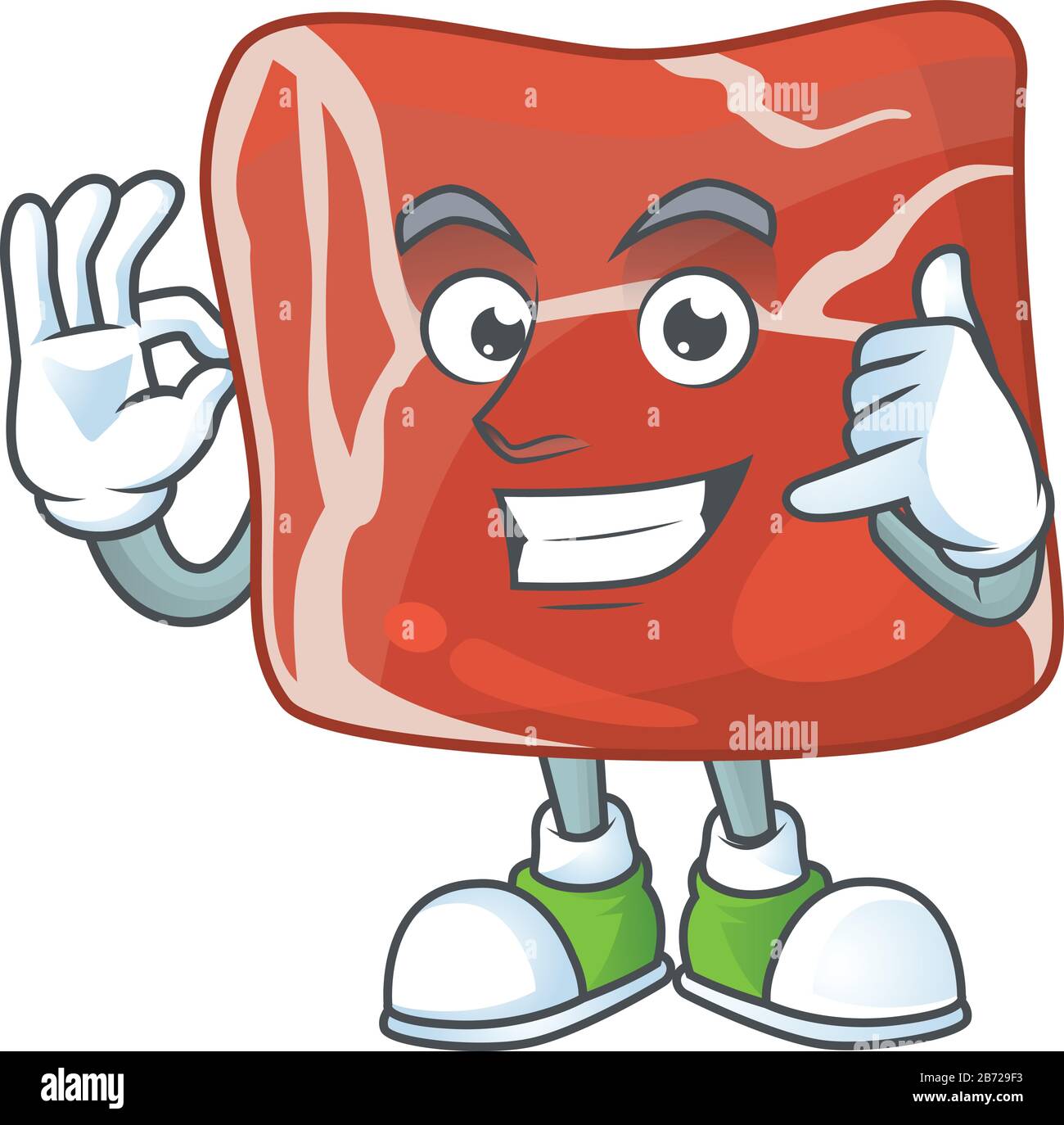 Nennen Sie mich lustige Geste Rindfleisch Maskottchen Cartoon Design Stock Vektor