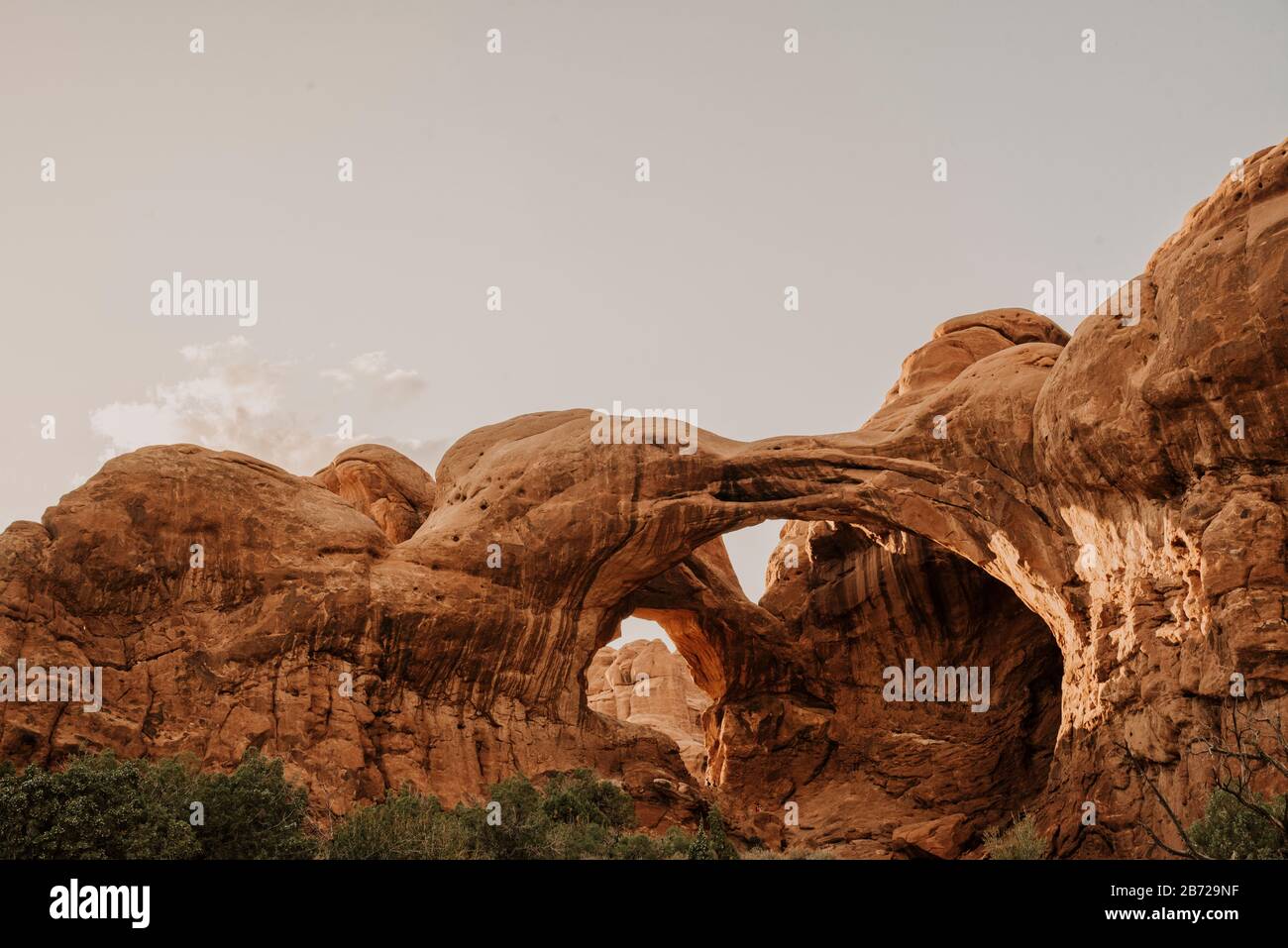 Double Arch im Arches National Park Stockfoto