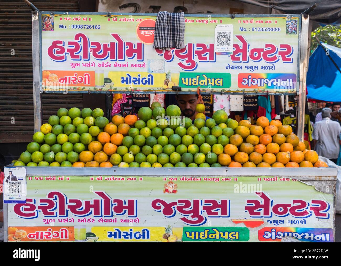 Obststall Ahmedabad Gujarat Indien Stockfoto