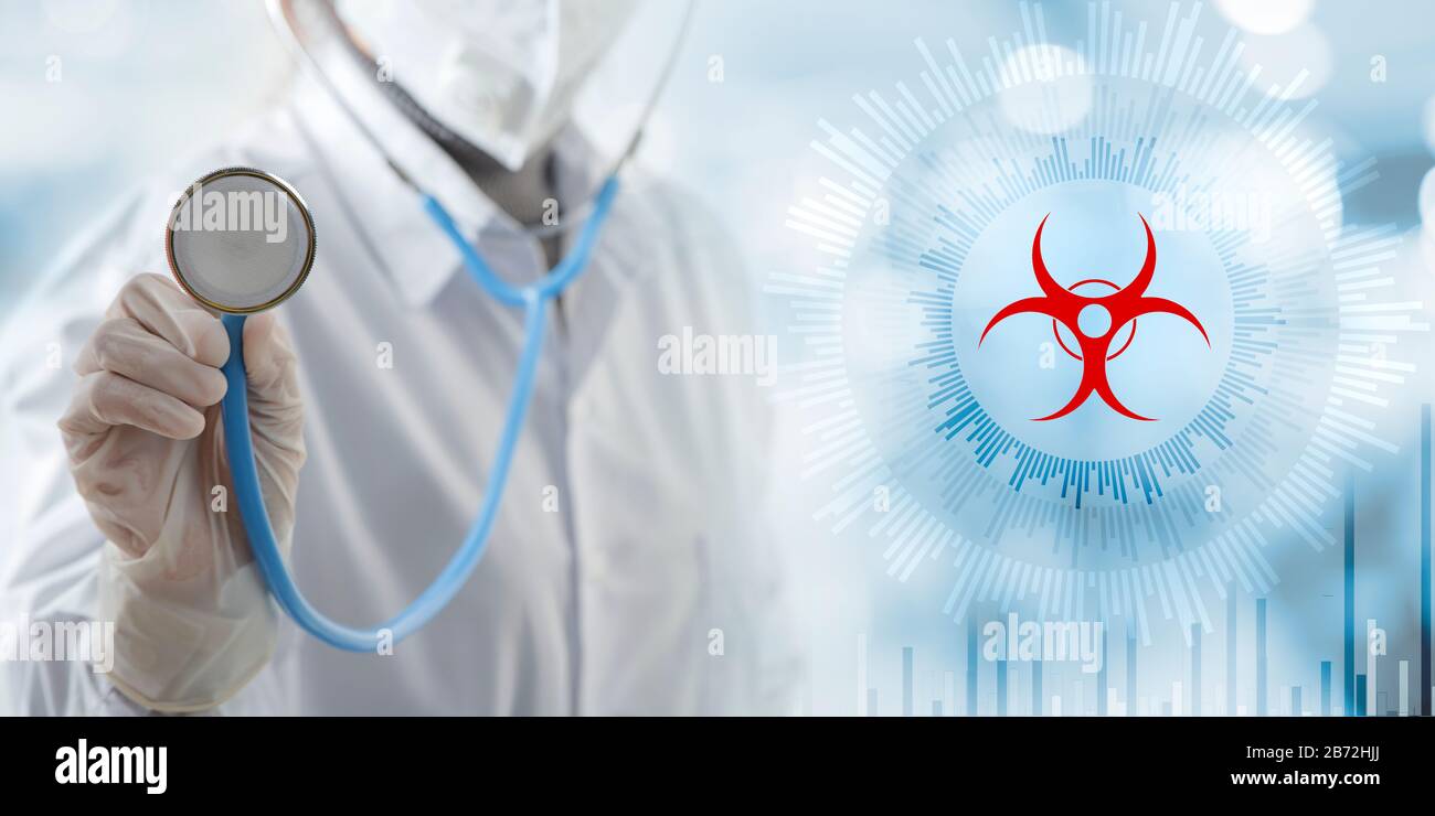 Ansteckender Arzt warnt vor Corona-Virus (Roman Coronavirus 2019 disease,COVID-19,nCoV)dass Pandemie-Ausbruch in Wuhan.it SARS wie Symptom wie Respira Stockfoto