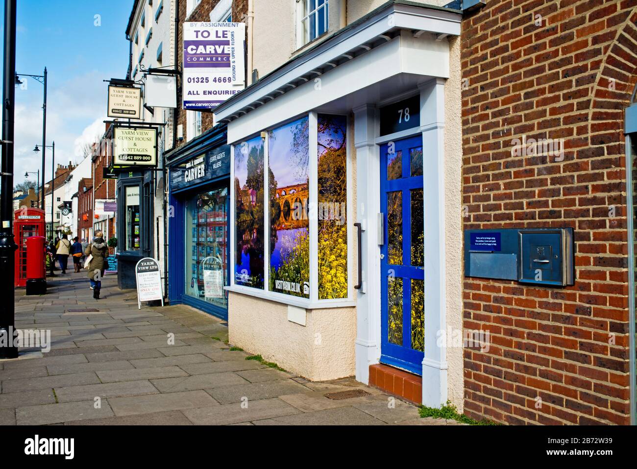 Geschäfte in Yarm on Tees, England Stockfoto