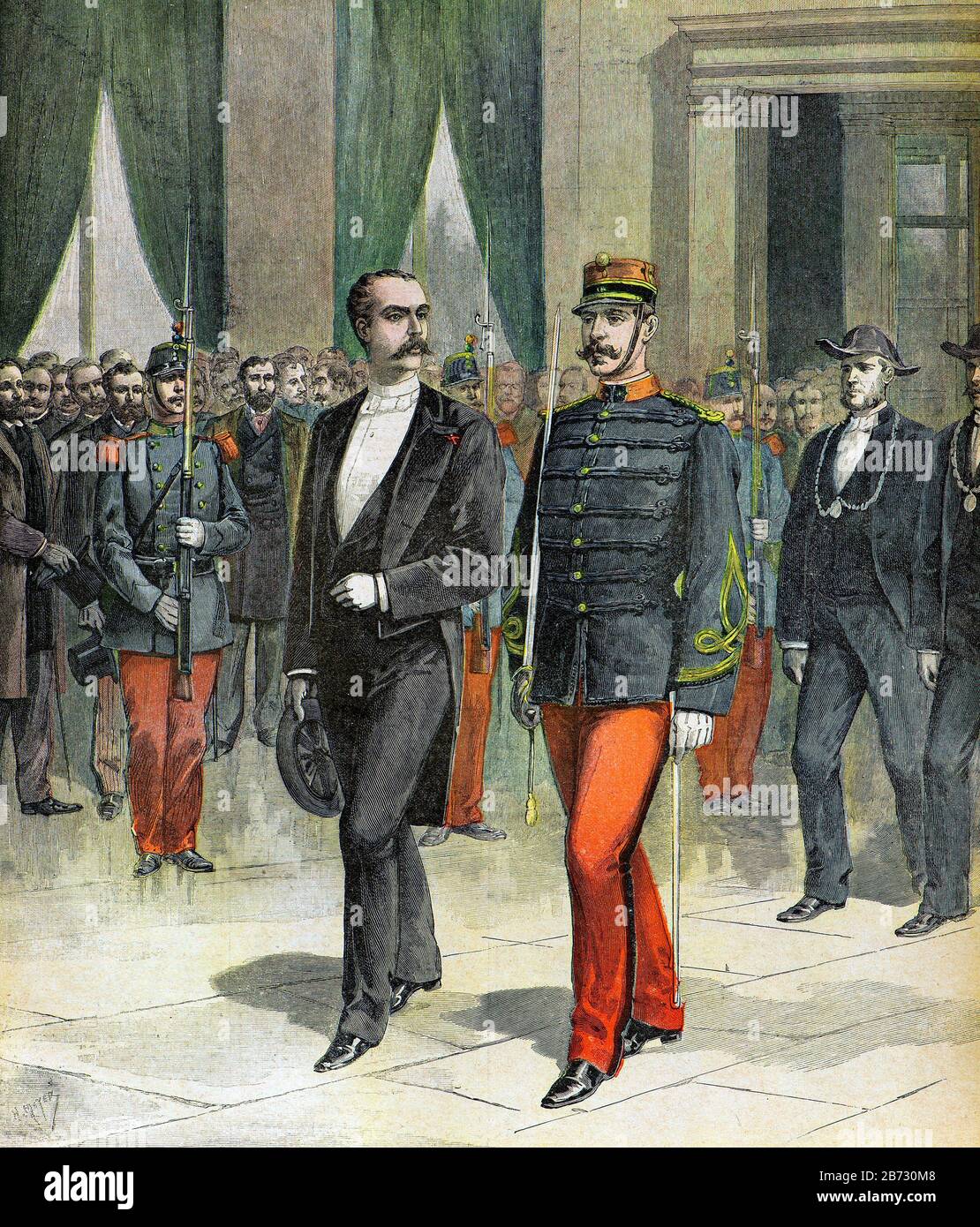 Meyer Henri (* um 1849 in Paris; † 1899 in Paris) - Porträt von Casimir Perier (zwischen 1907 und 1907), dem damaligen präsidenten der Abgeordnetenkammer von 1893 - Privatsammlung Stockfoto