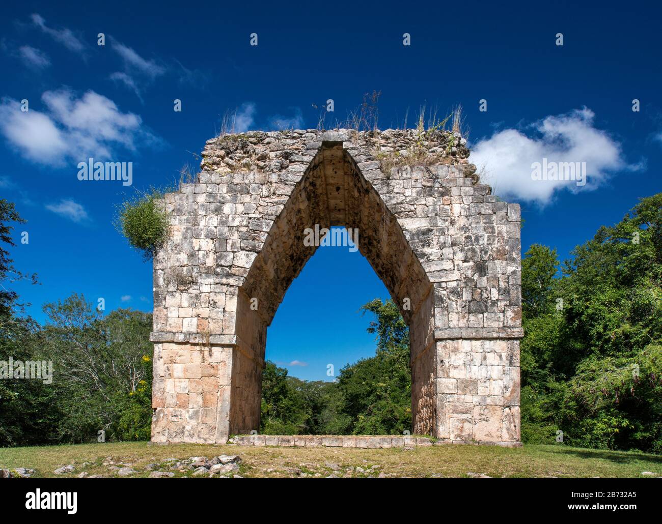 El Arco, Maya-Ruinen in der archäologischen Stätte Kabah, Ruta Puuc, Bundesstaat Yucatan, Mexiko Stockfoto