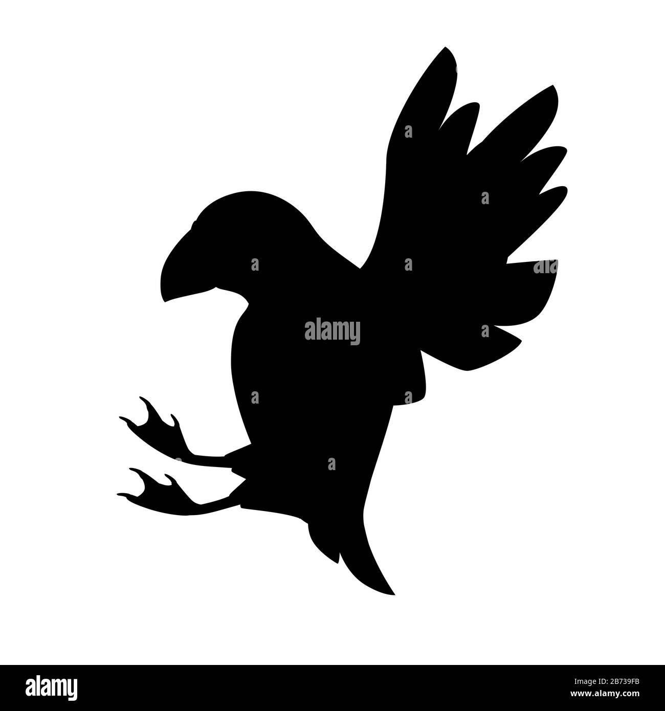Schwarze Silhouette fliegender atlantischer Puffin Cartoon Tierdesign flache Vektorgrafiken isoliert auf weißem Hintergrund. Stock Vektor