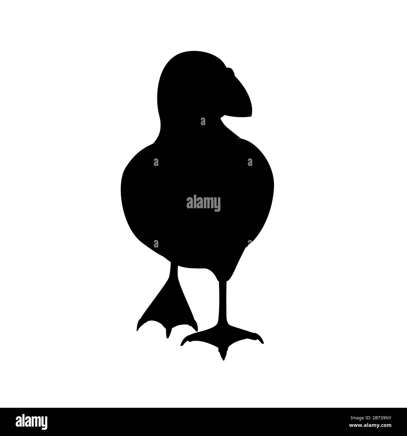 Schwarze Silhouette atlantischer Puffin Cartoon Tierdesign flache Vektorgrafiken isoliert auf weißem Hintergrund. Stock Vektor