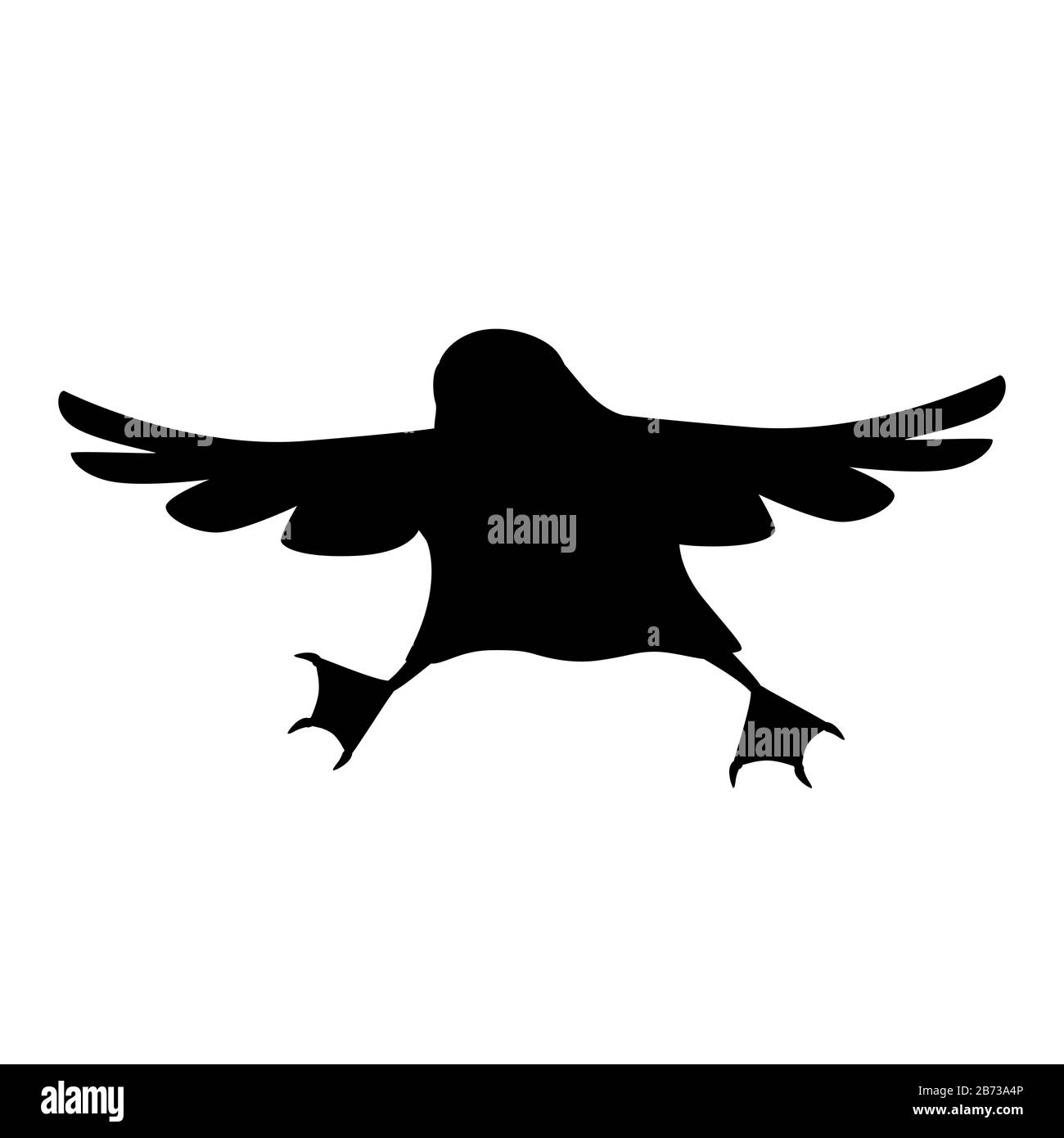 Schwarze Silhouette atlantischer Puffin Cartoon Tierdesign flache Vektorgrafiken isoliert auf weißem Hintergrund. Stock Vektor