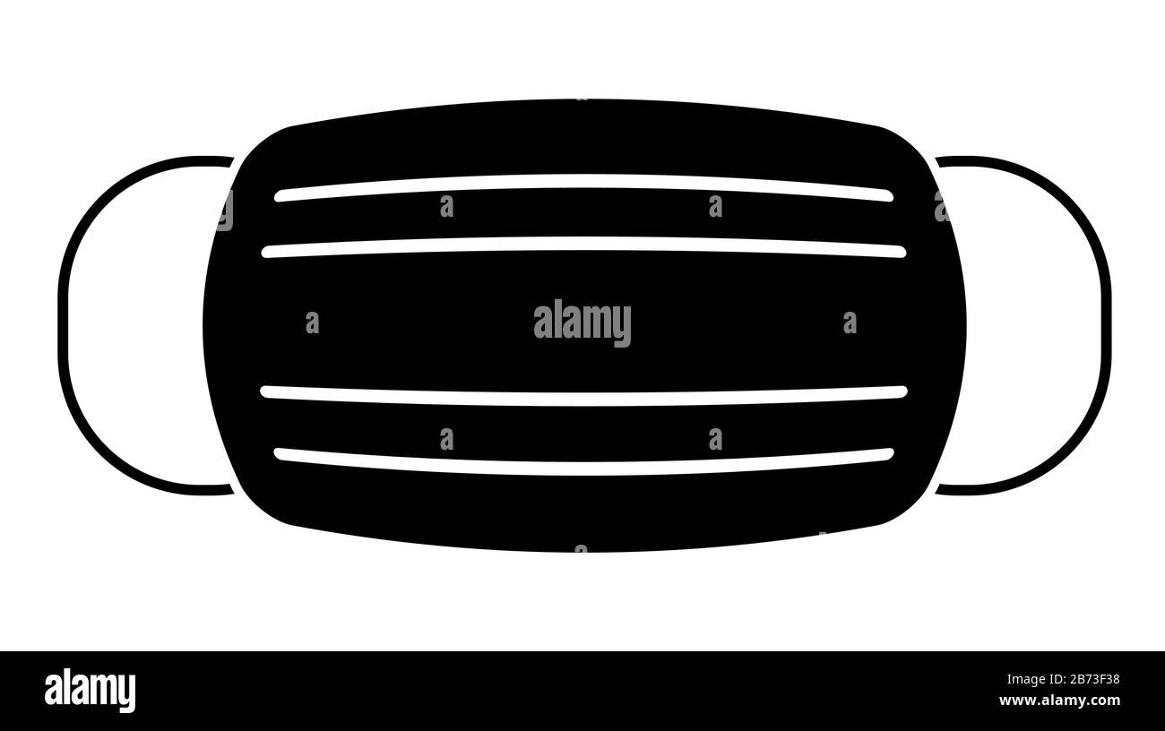 Silhouette des Symbols für die Gesichtsmaske. Medizinischer Smog Staubschutz oder Gesundheitskrankheit Husten Atemschutzgeräte Allergie für Krankenhaus-Flachvektor. Atmung Stock Vektor