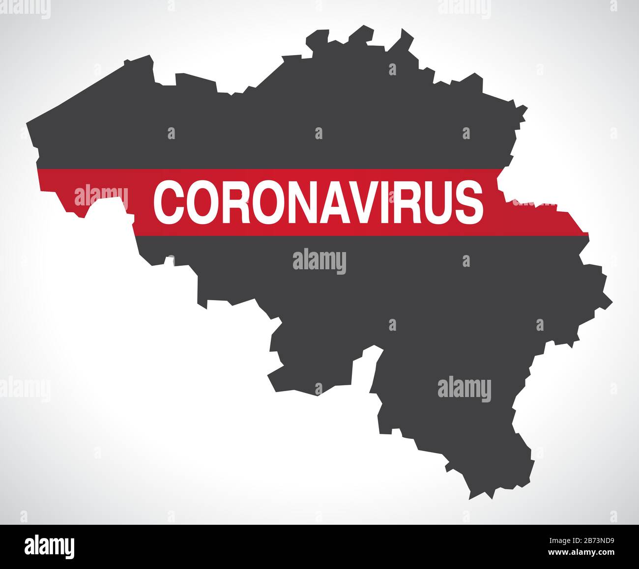 Belgien-Karte mit Coronavirus Warnillustration Stock Vektor