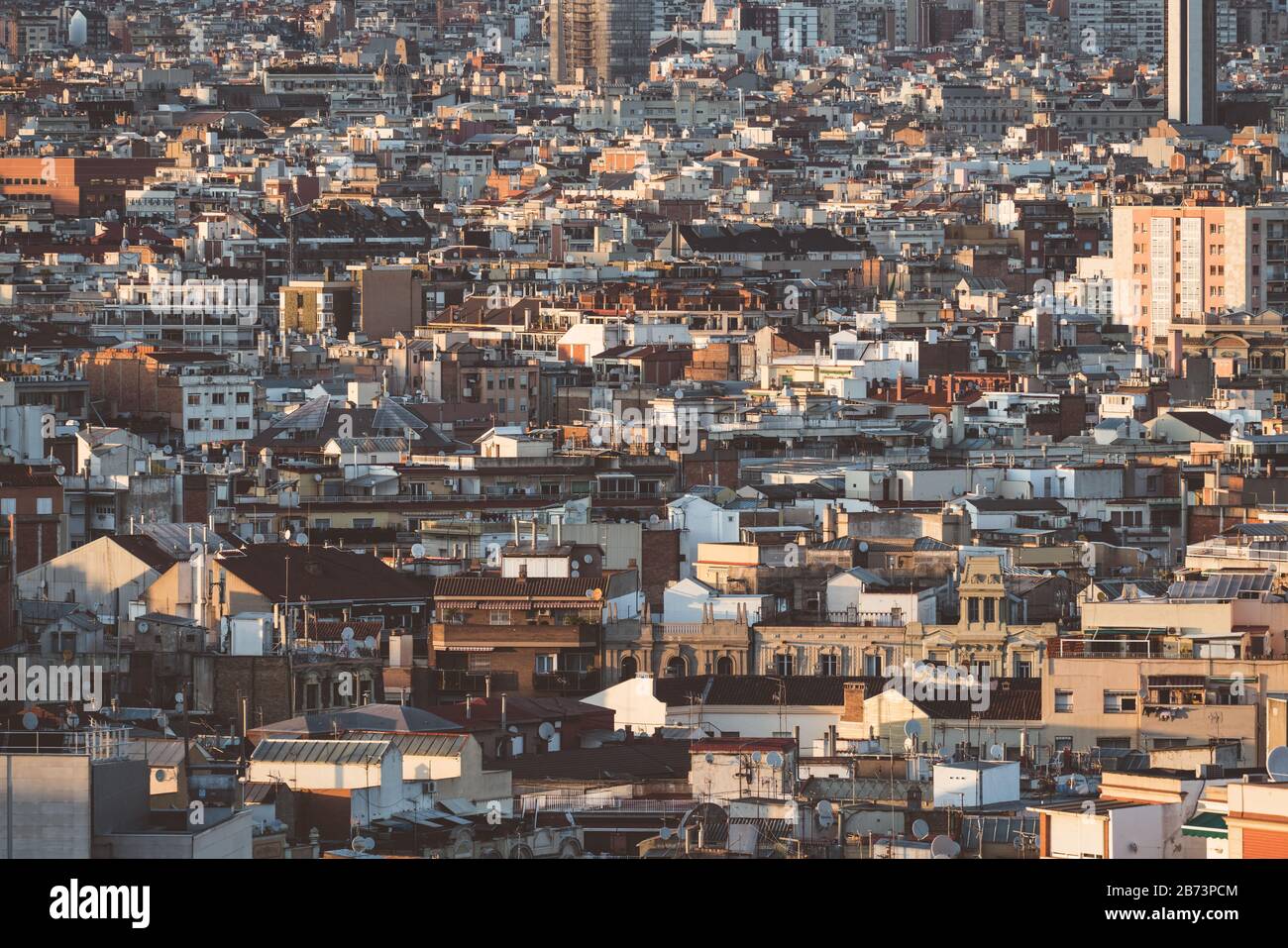 Stadtgebäude von Barcelona am Nachmittag Stockfoto