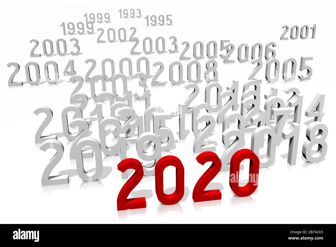 2020-Konzept - 3D-Rendering Stockfoto